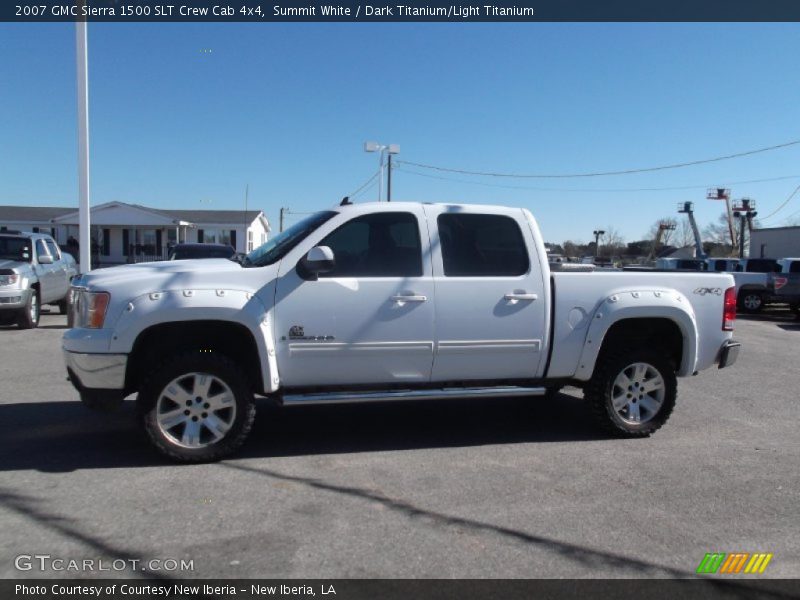 Summit White / Dark Titanium/Light Titanium 2007 GMC Sierra 1500 SLT Crew Cab 4x4