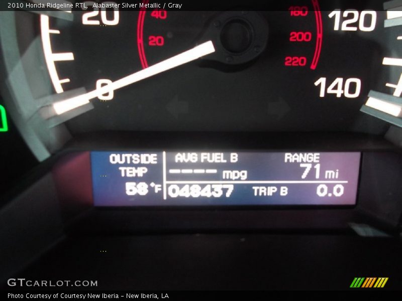 Alabaster Silver Metallic / Gray 2010 Honda Ridgeline RTL