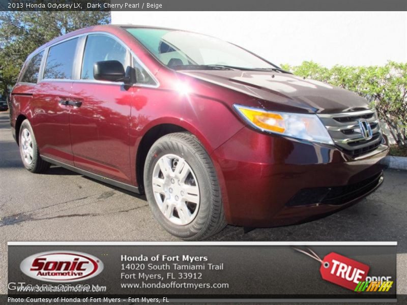 Dark Cherry Pearl / Beige 2013 Honda Odyssey LX