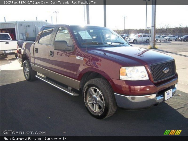 Dark Toreador Red Metallic / Tan 2005 Ford F150 XLT SuperCrew