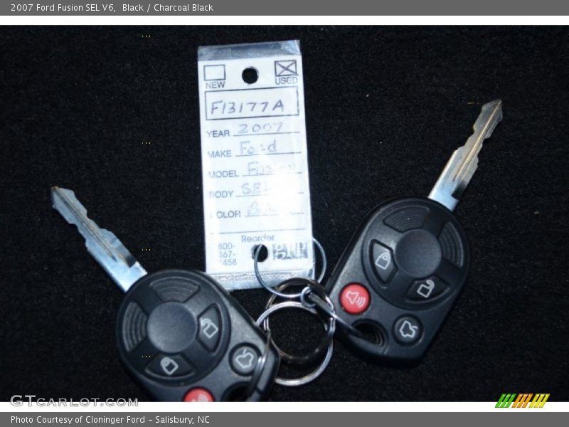 Black / Charcoal Black 2007 Ford Fusion SEL V6