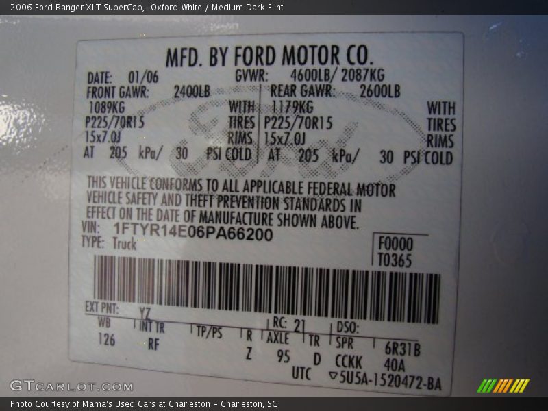Oxford White / Medium Dark Flint 2006 Ford Ranger XLT SuperCab