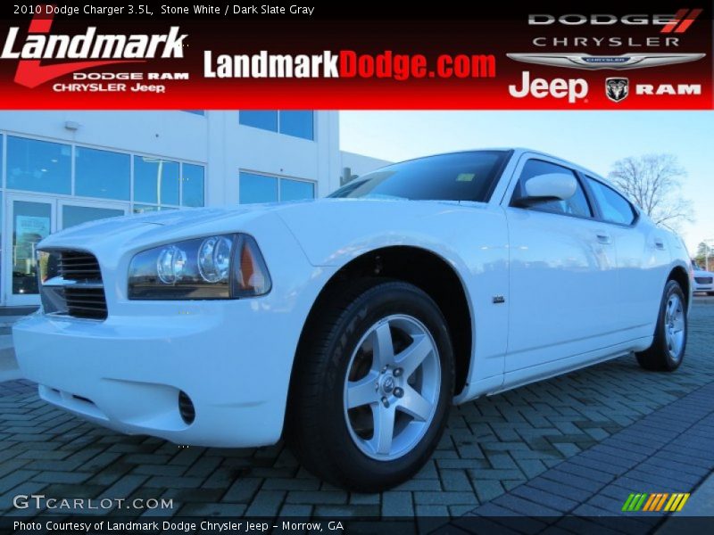 Stone White / Dark Slate Gray 2010 Dodge Charger 3.5L