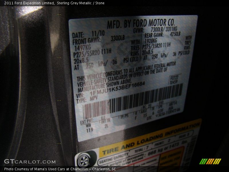 Sterling Grey Metallic / Stone 2011 Ford Expedition Limited