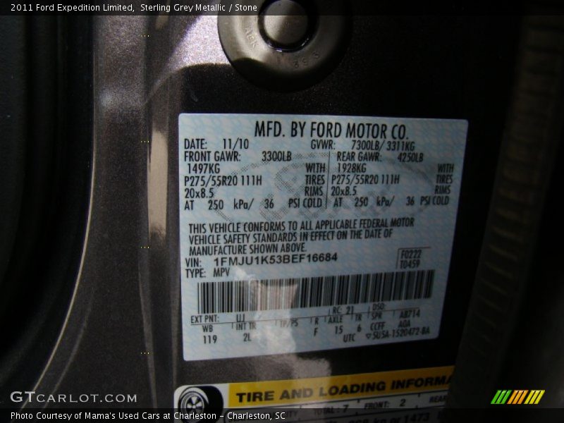Sterling Grey Metallic / Stone 2011 Ford Expedition Limited