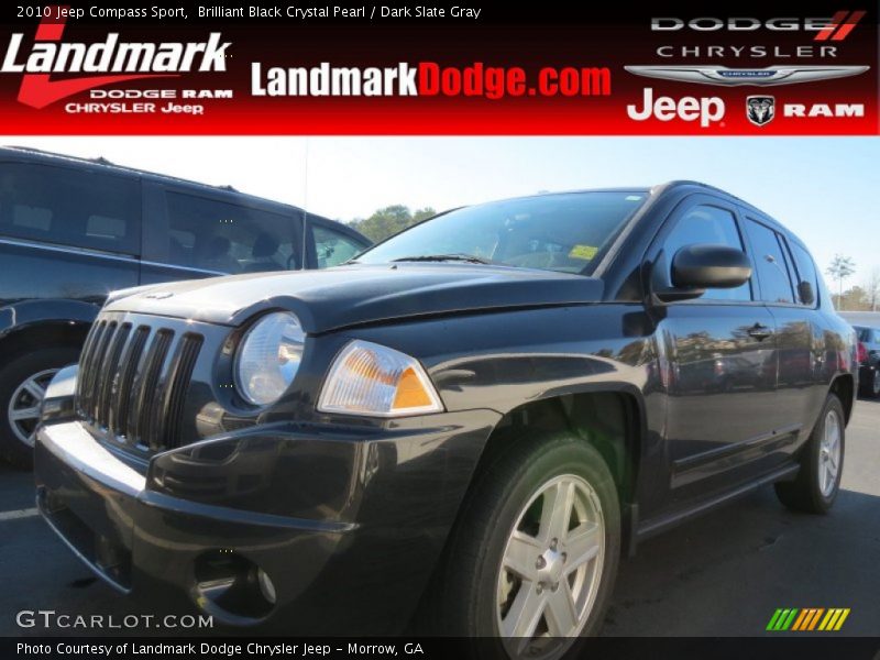 Brilliant Black Crystal Pearl / Dark Slate Gray 2010 Jeep Compass Sport