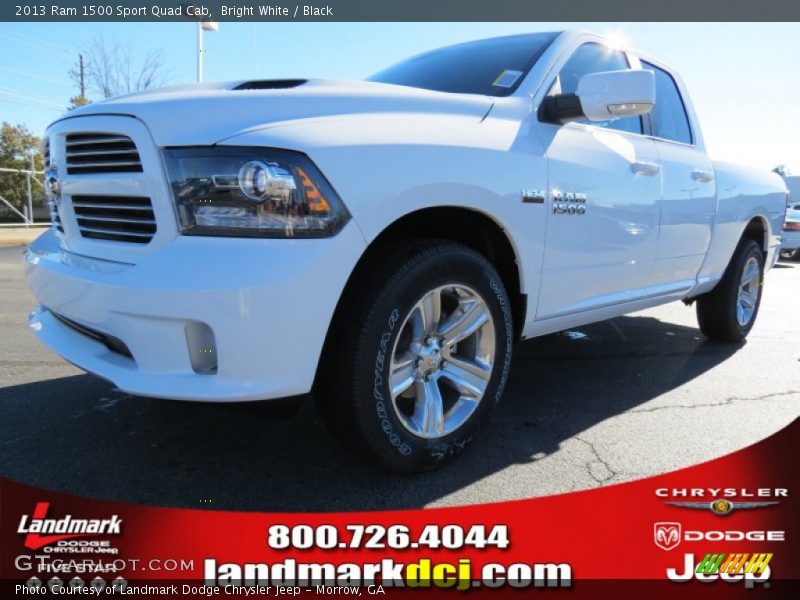 Bright White / Black 2013 Ram 1500 Sport Quad Cab