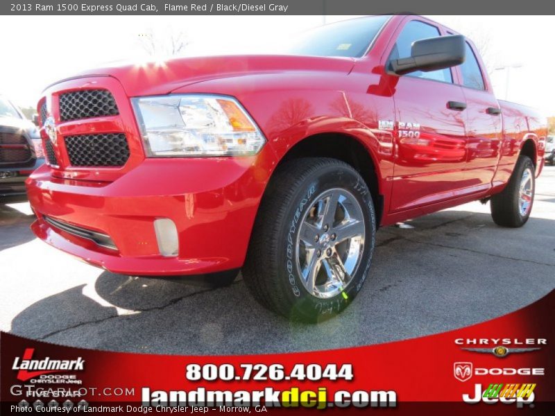 Flame Red / Black/Diesel Gray 2013 Ram 1500 Express Quad Cab
