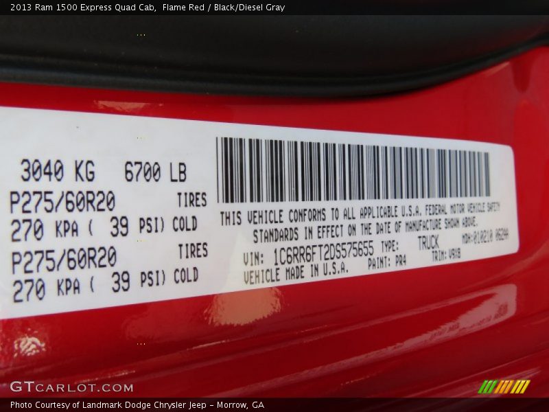 Flame Red / Black/Diesel Gray 2013 Ram 1500 Express Quad Cab