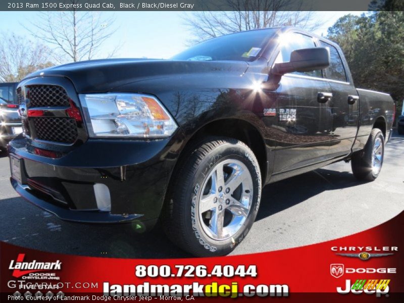 Black / Black/Diesel Gray 2013 Ram 1500 Express Quad Cab