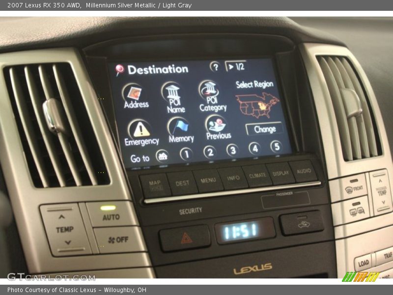 Millennium Silver Metallic / Light Gray 2007 Lexus RX 350 AWD