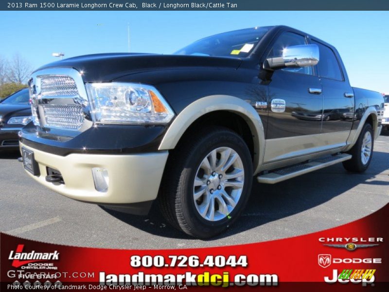 Black / Longhorn Black/Cattle Tan 2013 Ram 1500 Laramie Longhorn Crew Cab