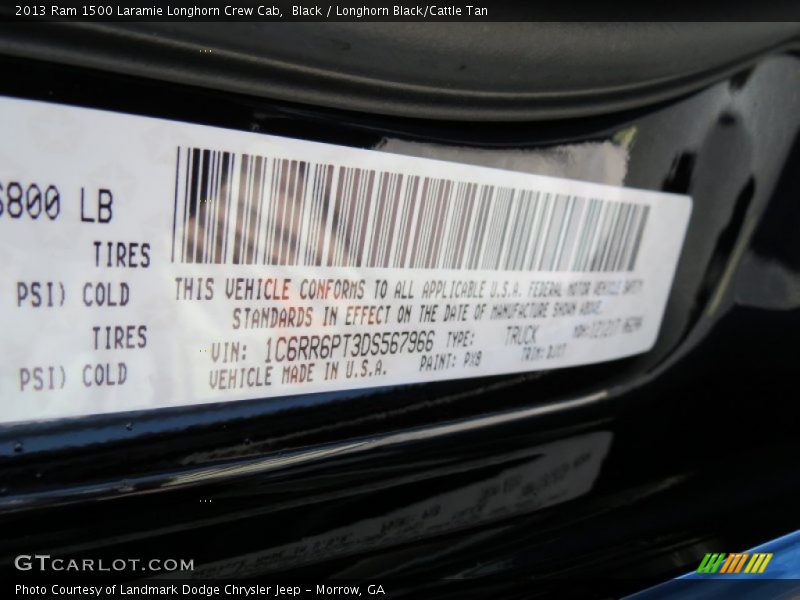 Black / Longhorn Black/Cattle Tan 2013 Ram 1500 Laramie Longhorn Crew Cab