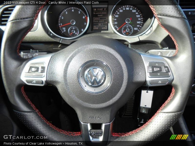 Candy White / Interlagos Plaid Cloth 2012 Volkswagen GTI 4 Door