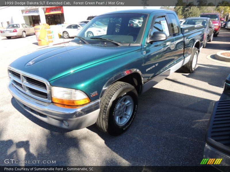 Forest Green Pearl / Mist Gray 1999 Dodge Dakota SLT Extended Cab