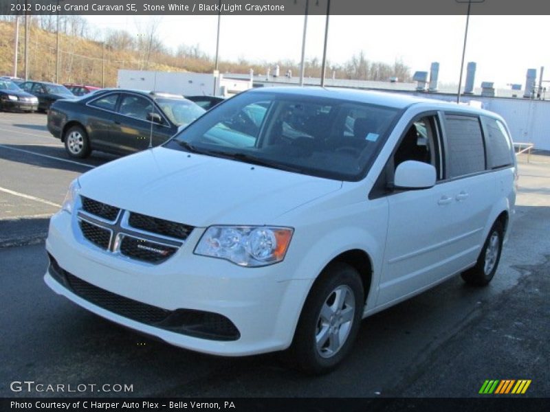 Stone White / Black/Light Graystone 2012 Dodge Grand Caravan SE