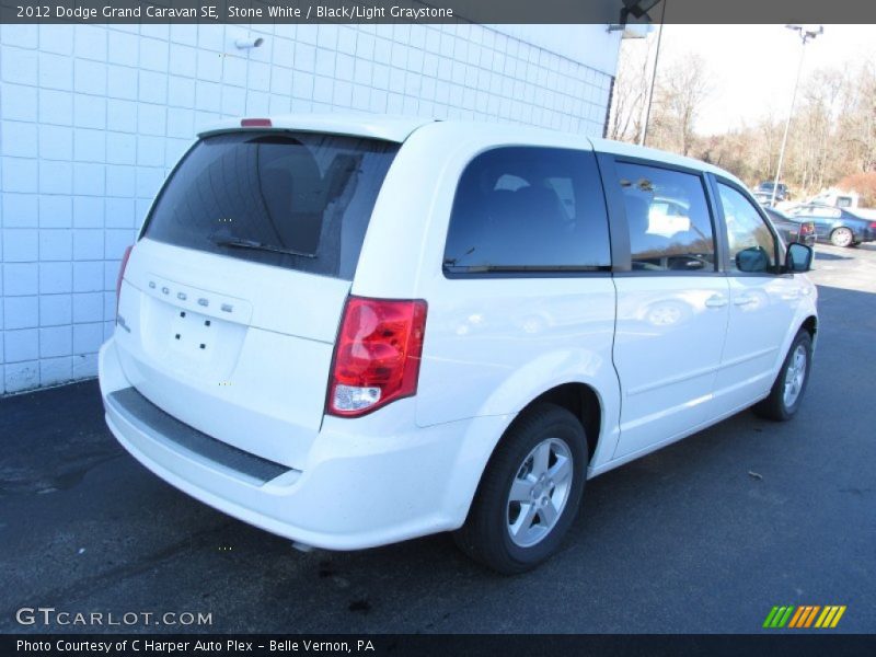 Stone White / Black/Light Graystone 2012 Dodge Grand Caravan SE