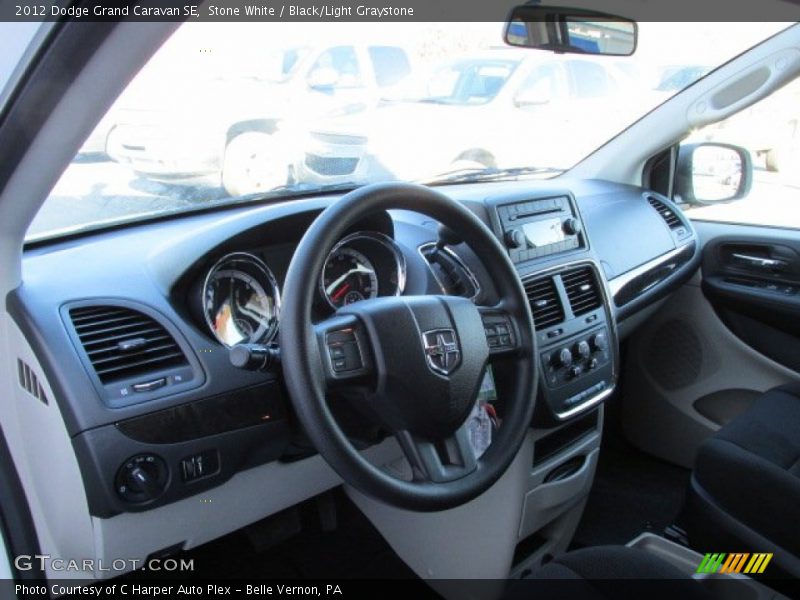Stone White / Black/Light Graystone 2012 Dodge Grand Caravan SE