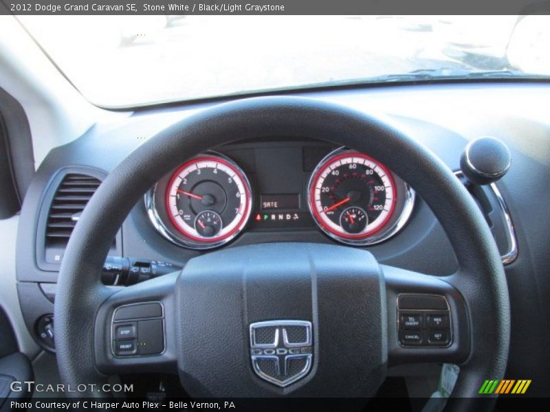 Stone White / Black/Light Graystone 2012 Dodge Grand Caravan SE