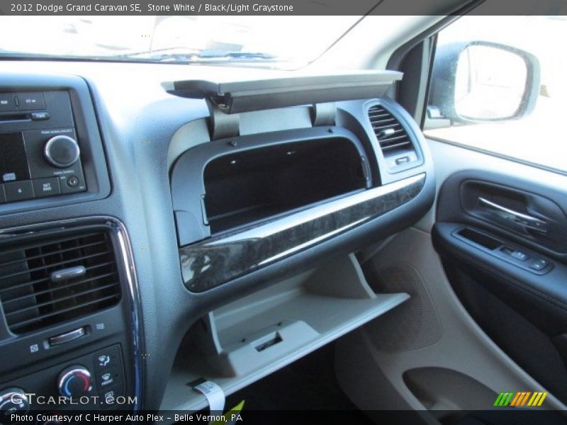 Stone White / Black/Light Graystone 2012 Dodge Grand Caravan SE