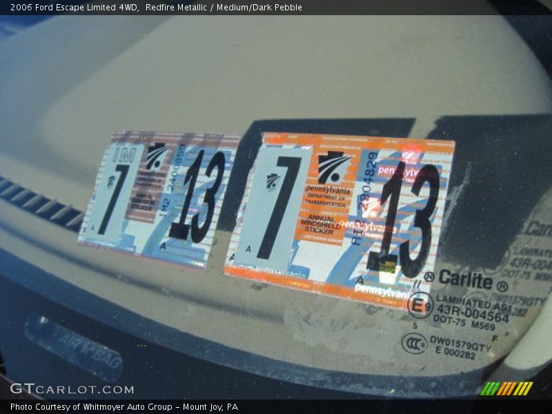 Redfire Metallic / Medium/Dark Pebble 2006 Ford Escape Limited 4WD