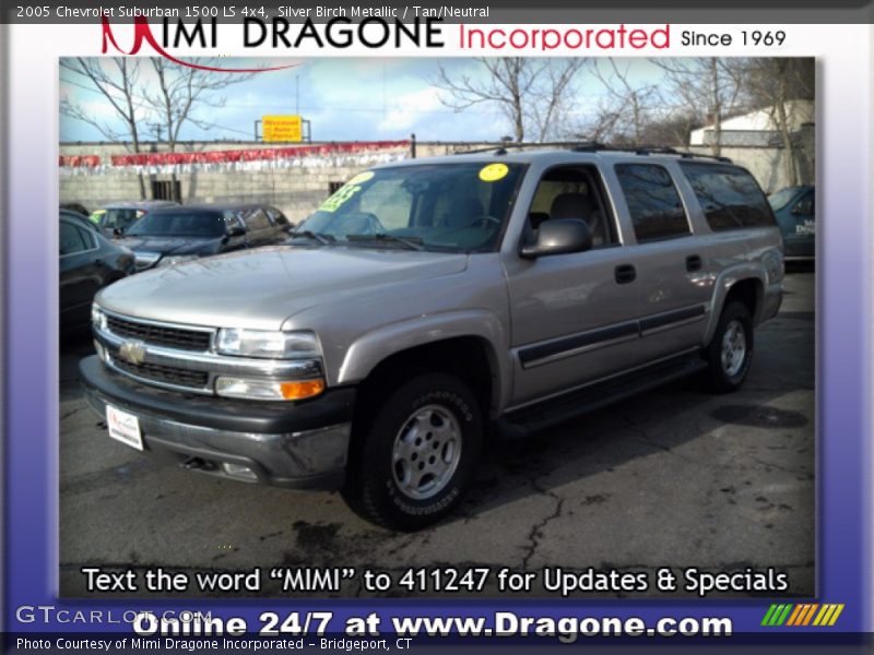 Silver Birch Metallic / Tan/Neutral 2005 Chevrolet Suburban 1500 LS 4x4