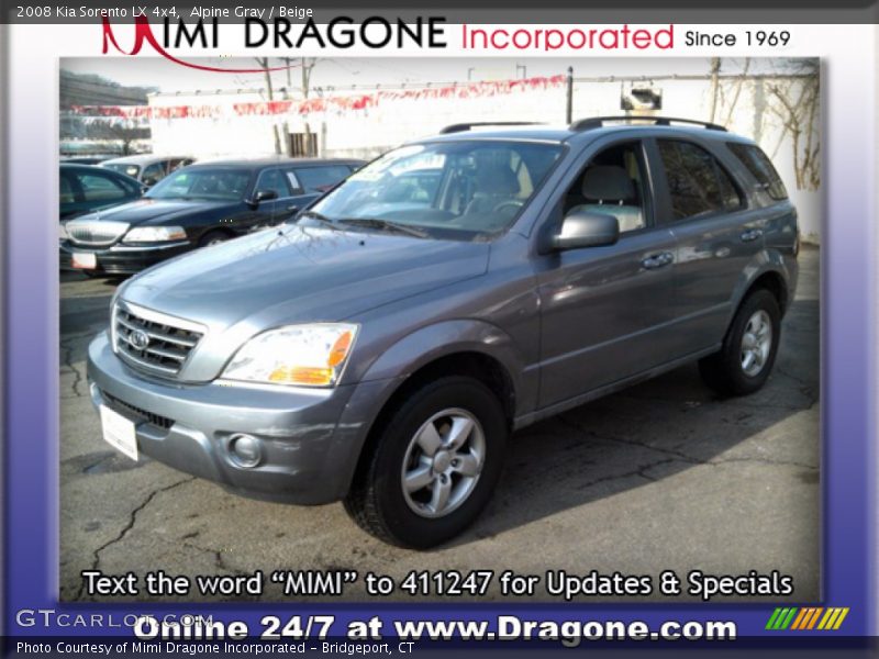 Alpine Gray / Beige 2008 Kia Sorento LX 4x4