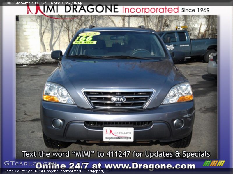 Alpine Gray / Beige 2008 Kia Sorento LX 4x4