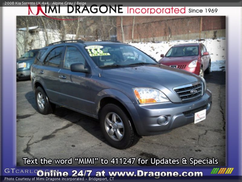 Alpine Gray / Beige 2008 Kia Sorento LX 4x4