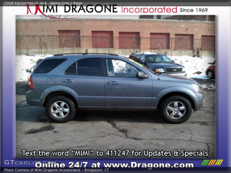 Alpine Gray / Beige 2008 Kia Sorento LX 4x4