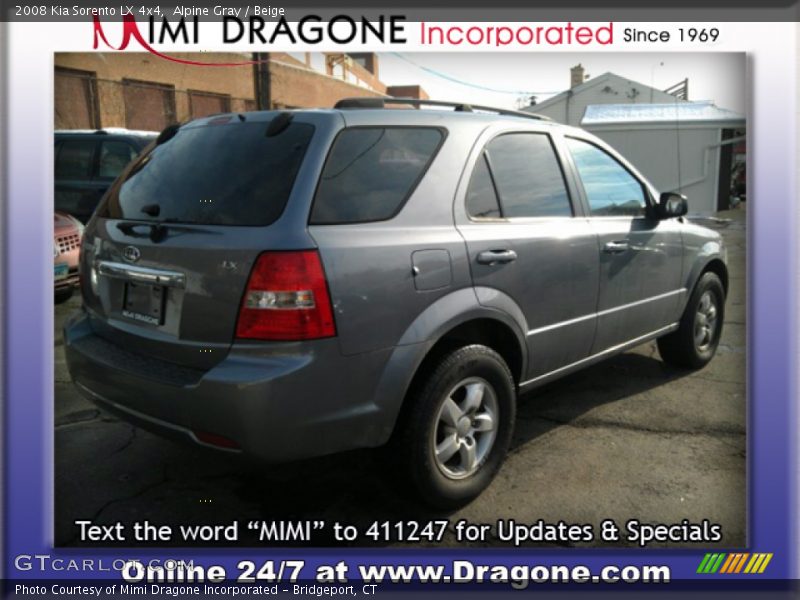 Alpine Gray / Beige 2008 Kia Sorento LX 4x4