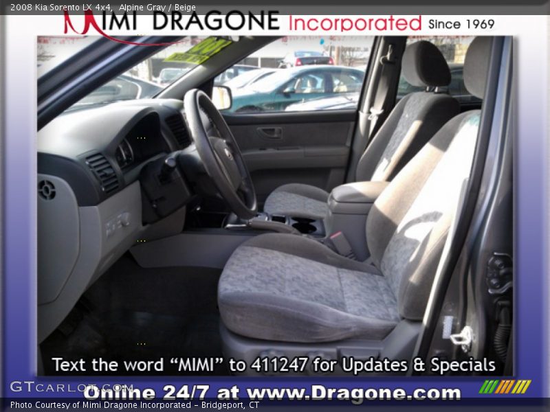 Alpine Gray / Beige 2008 Kia Sorento LX 4x4