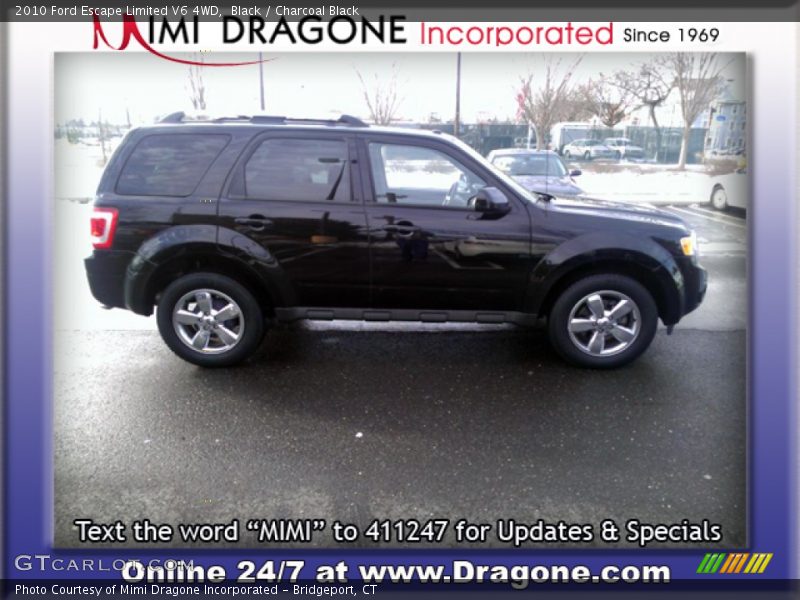 Black / Charcoal Black 2010 Ford Escape Limited V6 4WD