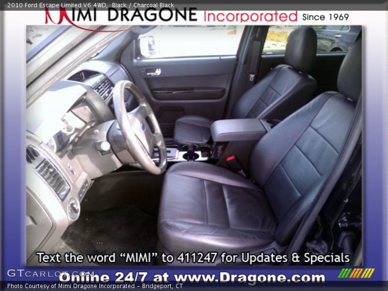 Black / Charcoal Black 2010 Ford Escape Limited V6 4WD