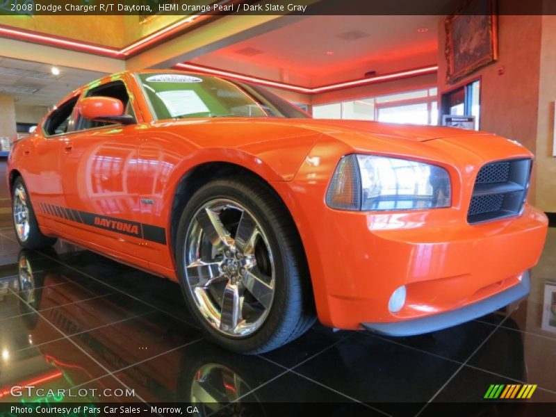 HEMI Orange Pearl / Dark Slate Gray 2008 Dodge Charger R/T Daytona