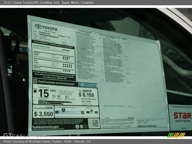Super White / Graphite 2013 Toyota Tundra SR5 CrewMax 4x4