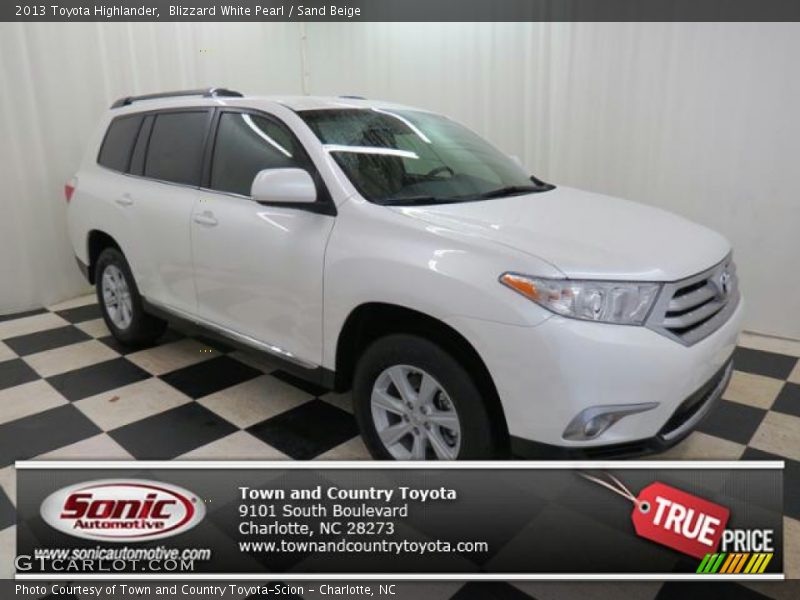 Blizzard White Pearl / Sand Beige 2013 Toyota Highlander