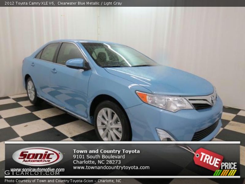 Clearwater Blue Metallic / Light Gray 2012 Toyota Camry XLE V6