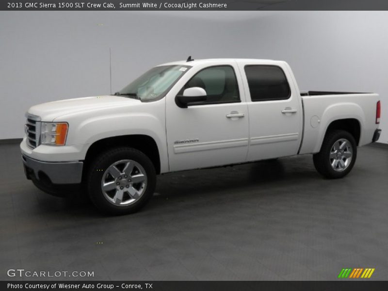 Summit White / Cocoa/Light Cashmere 2013 GMC Sierra 1500 SLT Crew Cab