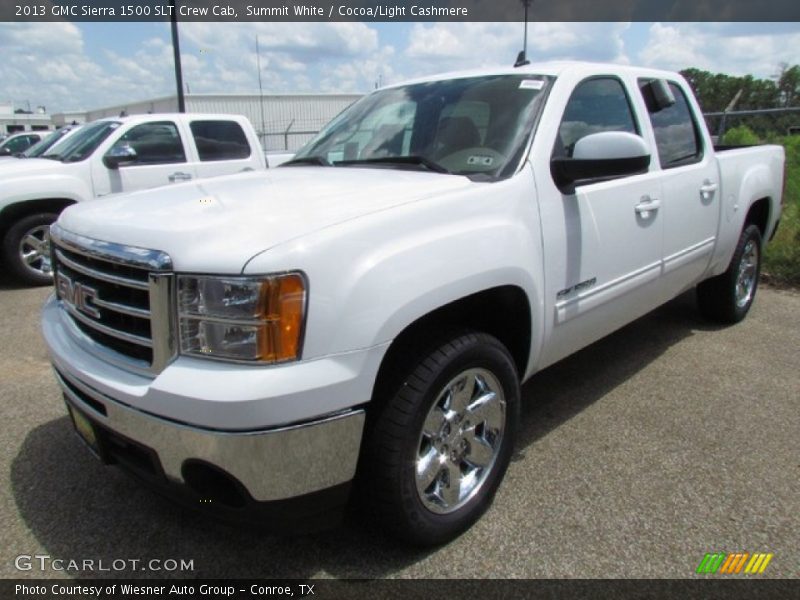 Summit White / Cocoa/Light Cashmere 2013 GMC Sierra 1500 SLT Crew Cab