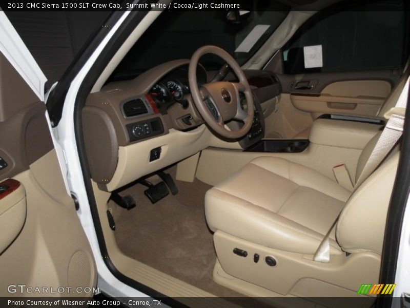Summit White / Cocoa/Light Cashmere 2013 GMC Sierra 1500 SLT Crew Cab