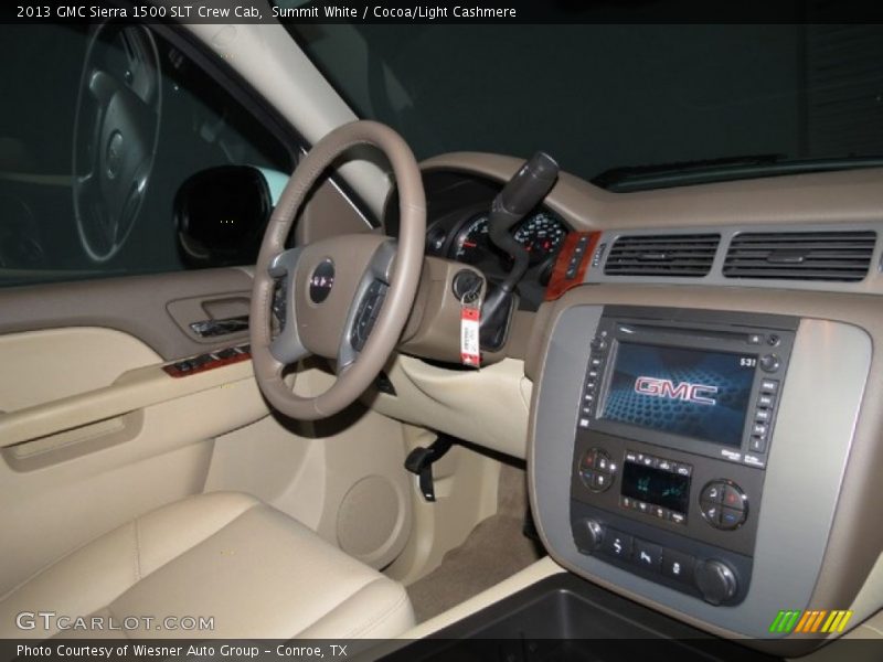 Summit White / Cocoa/Light Cashmere 2013 GMC Sierra 1500 SLT Crew Cab