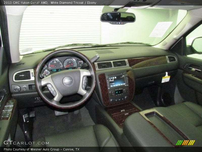 White Diamond Tricoat / Ebony 2013 GMC Yukon Denali AWD