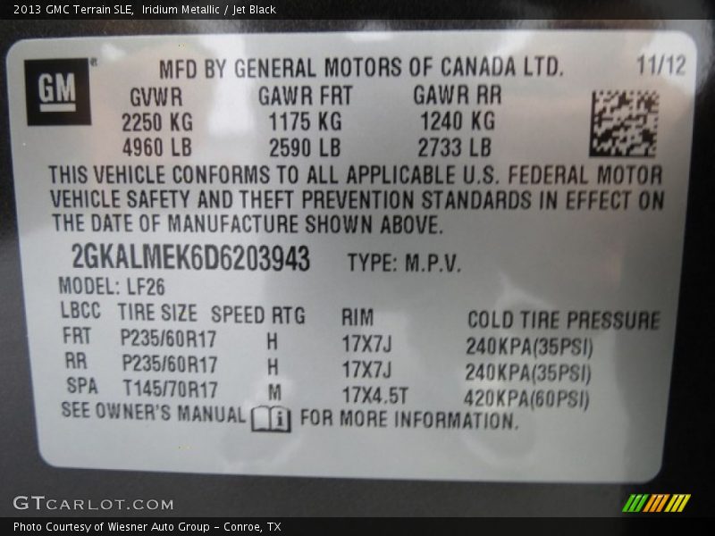 Iridium Metallic / Jet Black 2013 GMC Terrain SLE