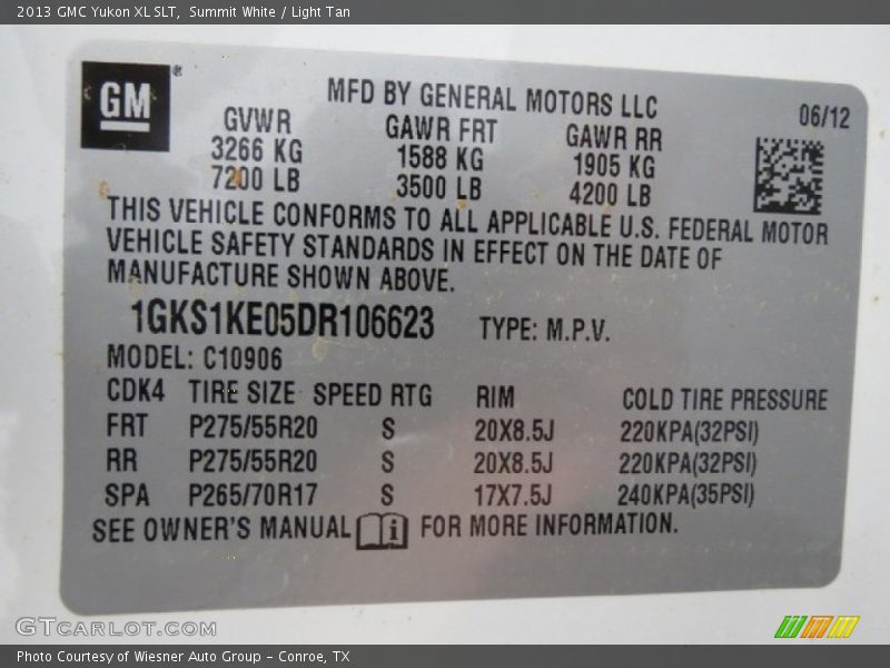 Summit White / Light Tan 2013 GMC Yukon XL SLT