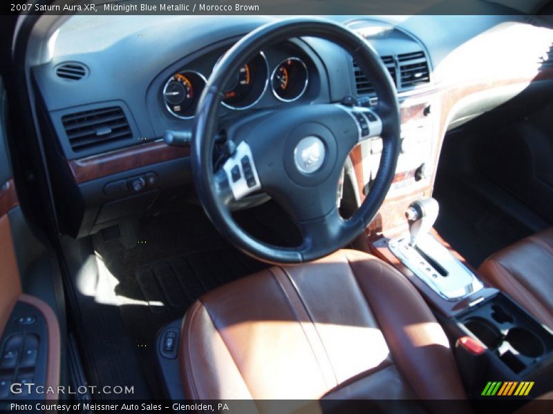 Midnight Blue Metallic / Morocco Brown 2007 Saturn Aura XR