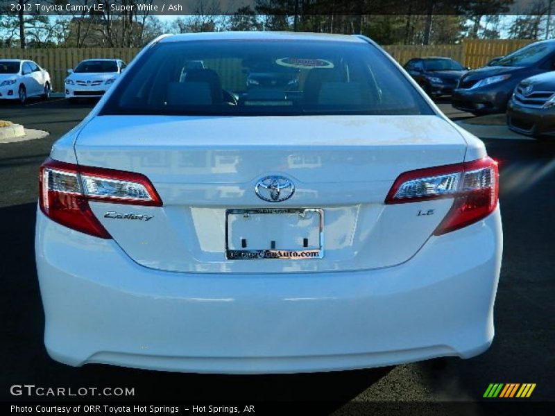 Super White / Ash 2012 Toyota Camry LE