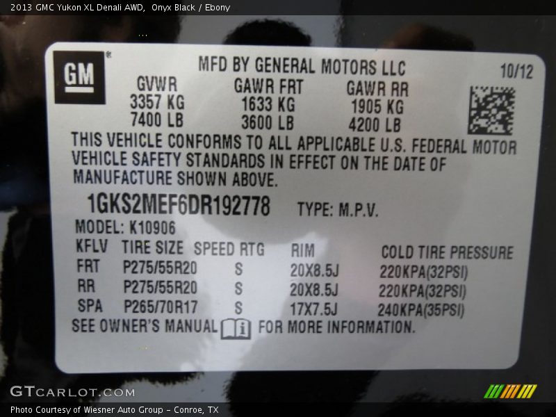 Onyx Black / Ebony 2013 GMC Yukon XL Denali AWD