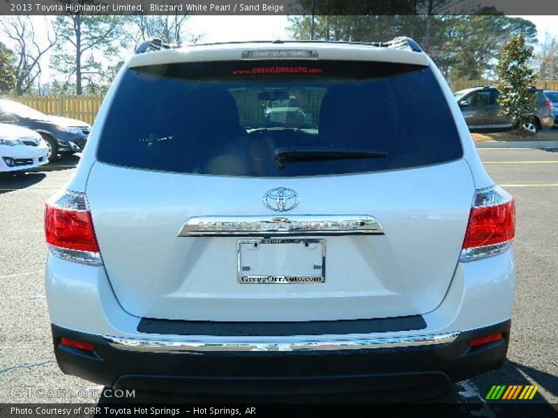 Blizzard White Pearl / Sand Beige 2013 Toyota Highlander Limited