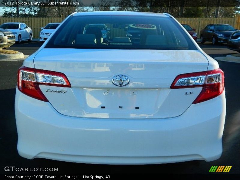 Super White / Ash 2012 Toyota Camry LE